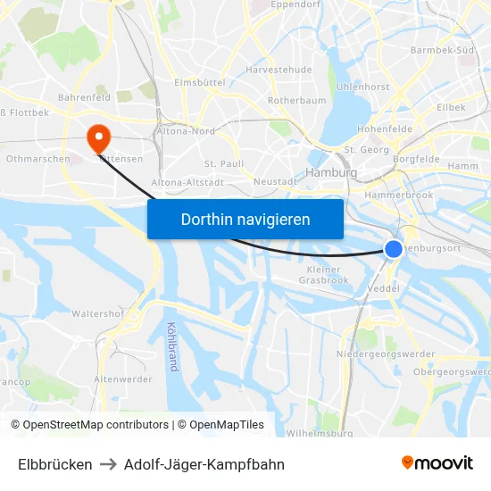 Elbbrücken to Adolf-Jäger-Kampfbahn map