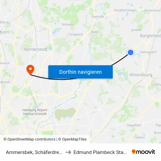 Ammersbek, Schäferdresch to Edmund Plambeck Stadion map