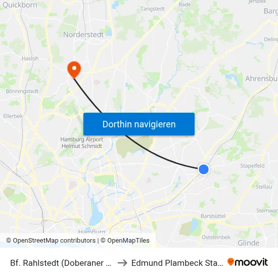 Bf. Rahlstedt (Doberaner Weg) to Edmund Plambeck Stadion map