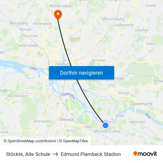 Stöckte, Alte Schule to Edmund Plambeck Stadion map