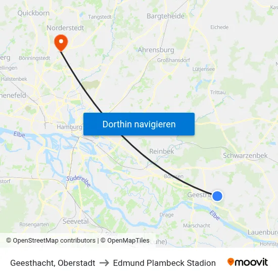 Geesthacht, Oberstadt to Edmund Plambeck Stadion map