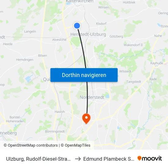 Ulzburg, Rudolf-Diesel-Straße (Ost) to Edmund Plambeck Stadion map