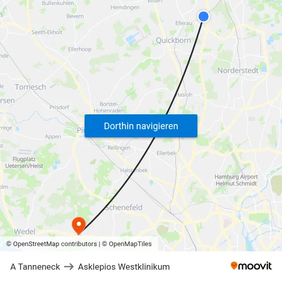 A Tanneneck to Asklepios Westklinikum map