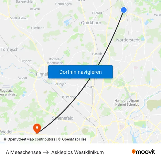 A Meeschensee to Asklepios Westklinikum map