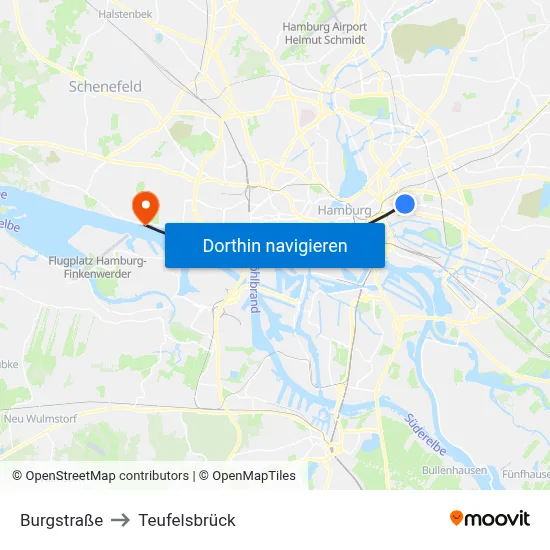 Burgstraße to Teufelsbrück map
