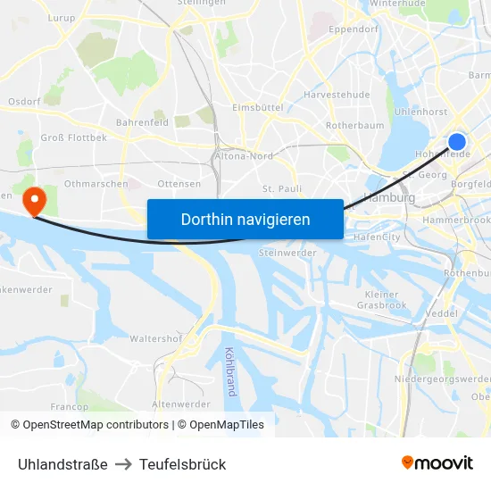 Uhlandstraße to Teufelsbrück map