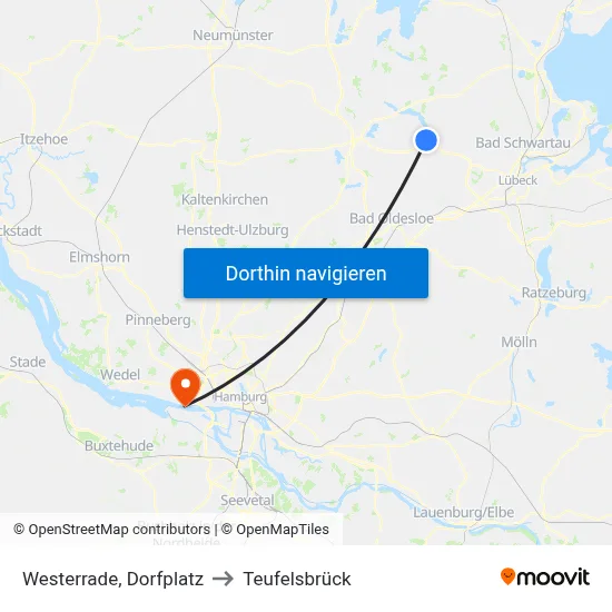 Westerrade, Dorfplatz to Teufelsbrück map