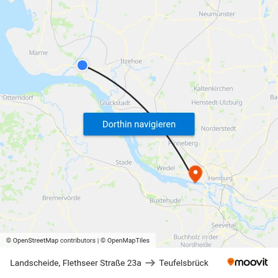Landscheide, Flethseer Straße 23a to Teufelsbrück map
