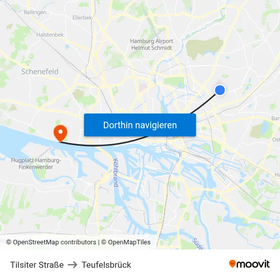 Tilsiter Straße to Teufelsbrück map