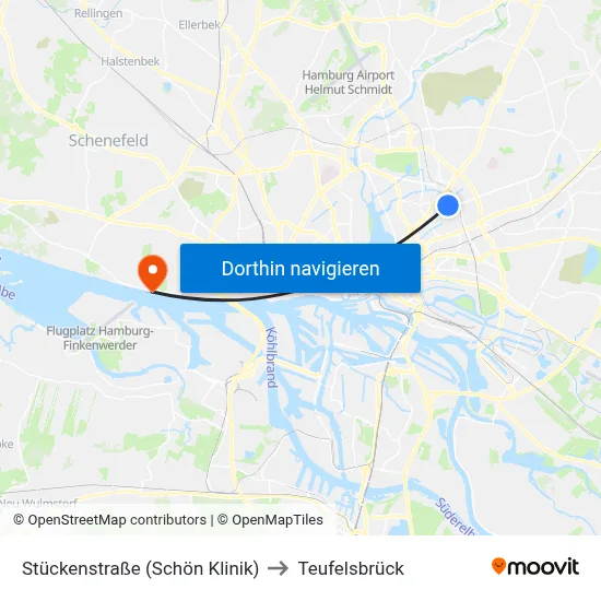 Stückenstraße (Schön Klinik) to Teufelsbrück map