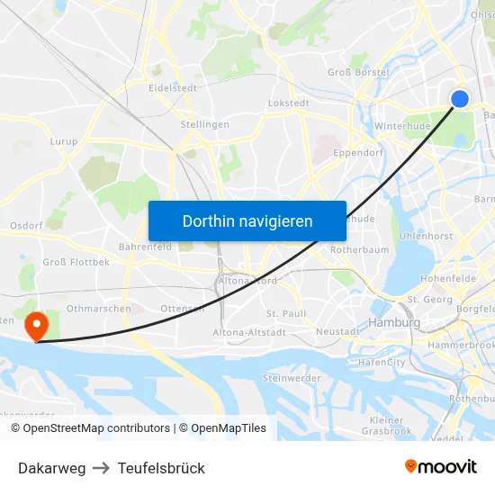 Dakarweg to Teufelsbrück map