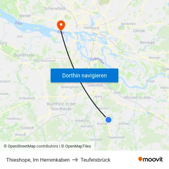 Thieshope, Im Herrenkaben to Teufelsbrück map