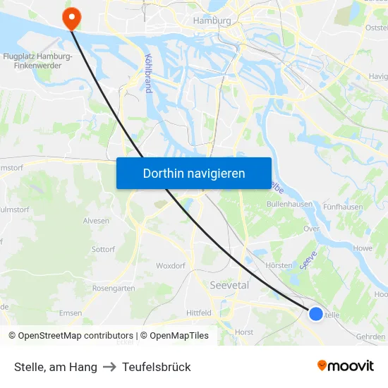 Stelle, am Hang to Teufelsbrück map