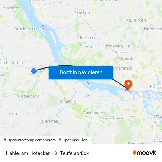 Hahle, am Hofacker to Teufelsbrück map