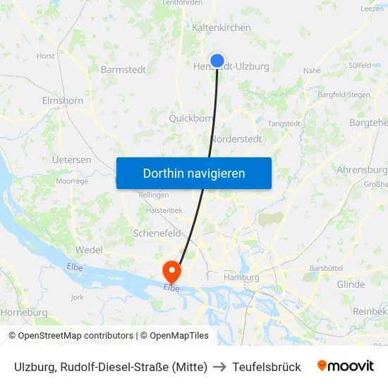 Ulzburg, Rudolf-Diesel-Straße (Mitte) to Teufelsbrück map