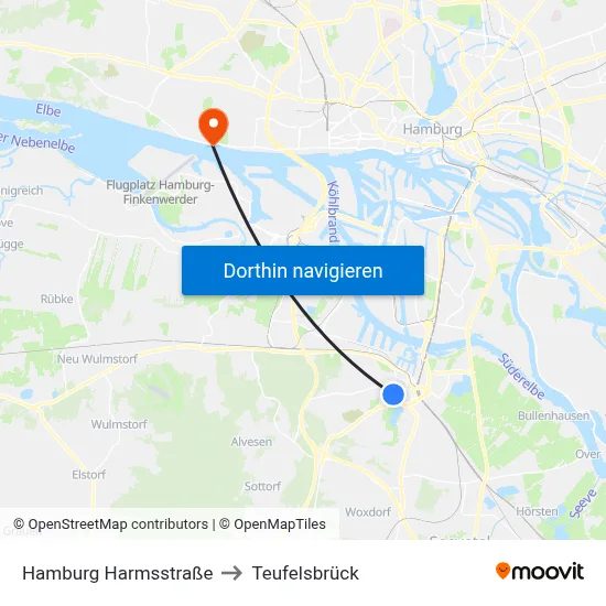 Hamburg Harmsstraße to Teufelsbrück map