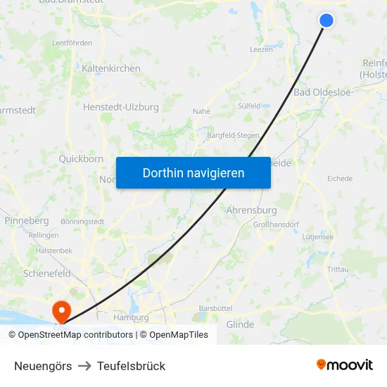 Neuengörs to Teufelsbrück map