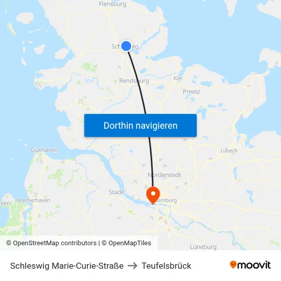 Schleswig Marie-Curie-Straße to Teufelsbrück map