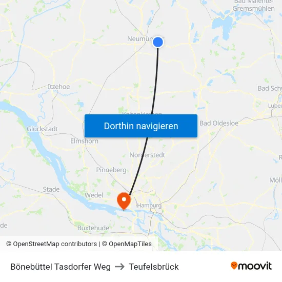 Bönebüttel Tasdorfer Weg to Teufelsbrück map