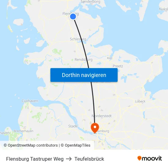 Flensburg Tastruper Weg to Teufelsbrück map