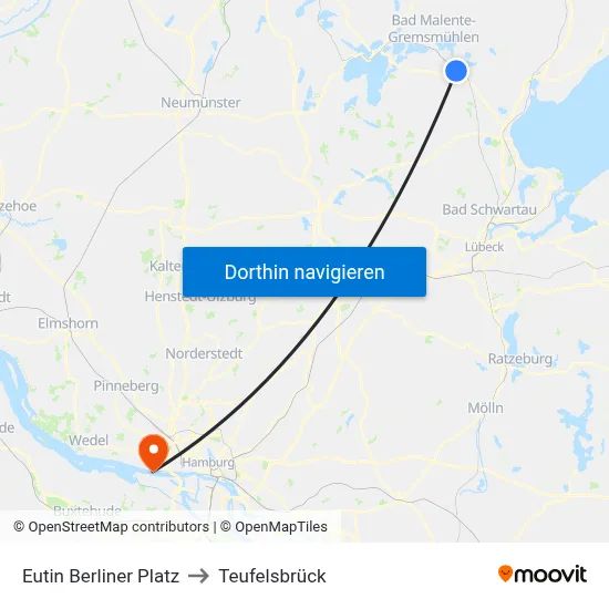 Eutin Berliner Platz to Teufelsbrück map
