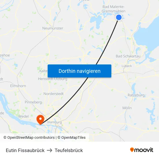 Eutin Fissaubrück to Teufelsbrück map
