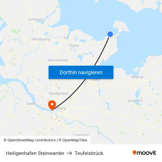 Heiligenhafen Steinwarder to Teufelsbrück map