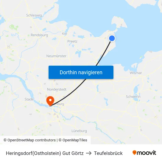Heringsdorf(Ostholstein) Gut Görtz to Teufelsbrück map
