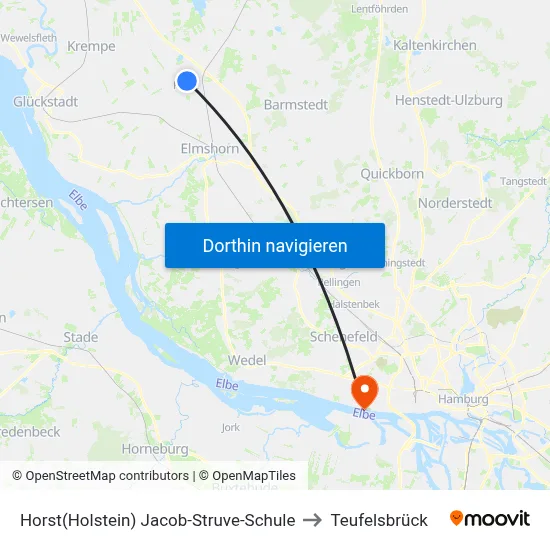 Horst(Holstein) Jacob-Struve-Schule to Teufelsbrück map