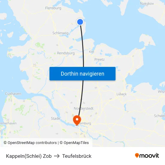 Kappeln(Schlei) Zob to Teufelsbrück map