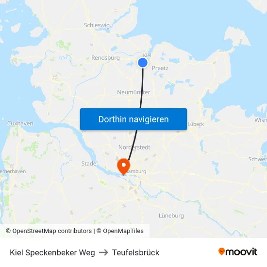 Kiel Speckenbeker Weg to Teufelsbrück map