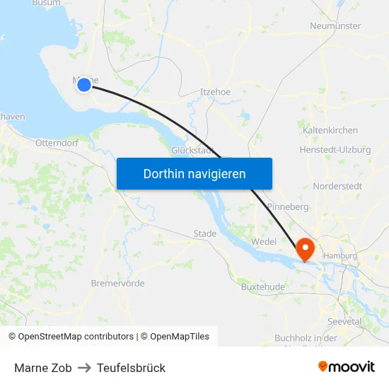 Marne Zob to Teufelsbrück map