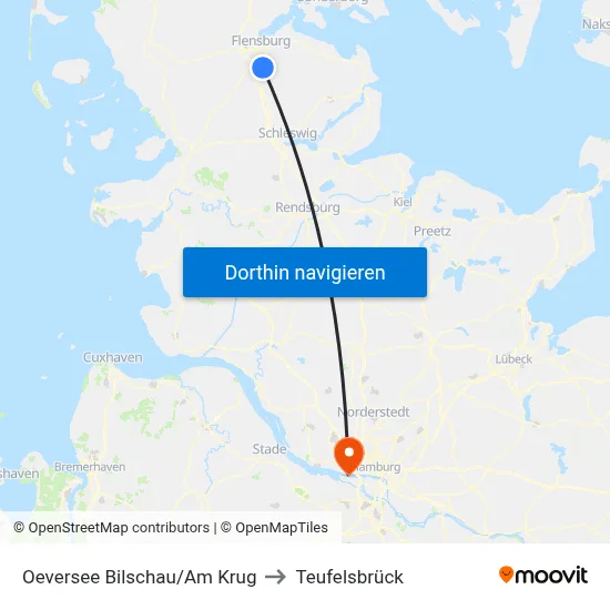 Oeversee Bilschau/Am Krug to Teufelsbrück map