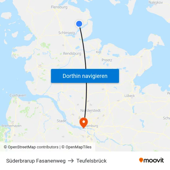 Süderbrarup Fasanenweg to Teufelsbrück map