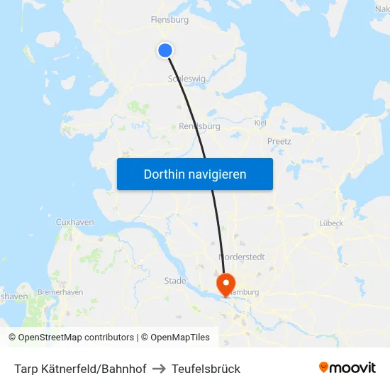 Tarp Kätnerfeld/Bahnhof to Teufelsbrück map