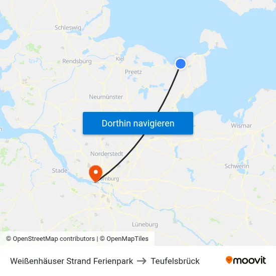 Weißenhäuser Strand Ferienpark to Teufelsbrück map