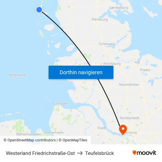Westerland Friedrichstraße-Ost to Teufelsbrück map