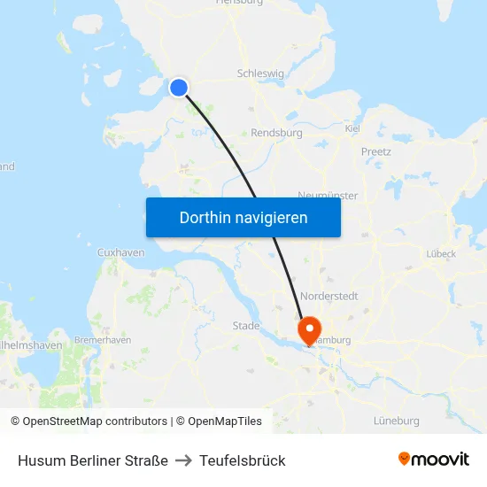 Husum Berliner Straße to Teufelsbrück map