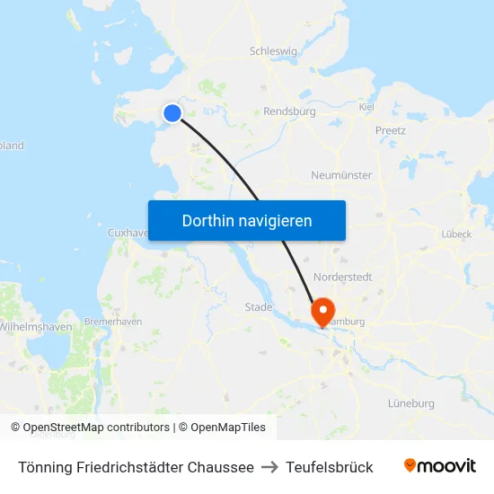 Tönning Friedrichstädter Chaussee to Teufelsbrück map