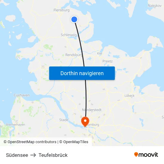 Südensee to Teufelsbrück map