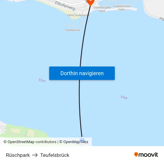 Rüschpark to Teufelsbrück map