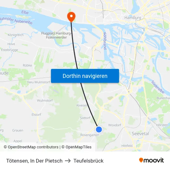 Tötensen, In Der Pietsch to Teufelsbrück map