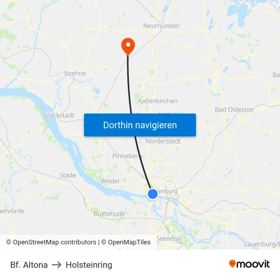 Bf. Altona to Holsteinring map