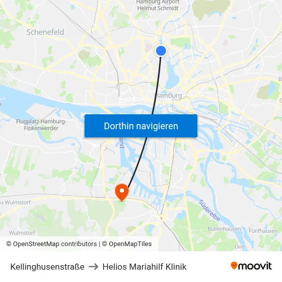 Kellinghusenstraße to Helios Mariahilf Klinik map