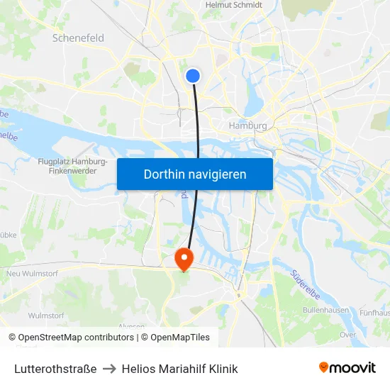 Lutterothstraße to Helios Mariahilf Klinik map