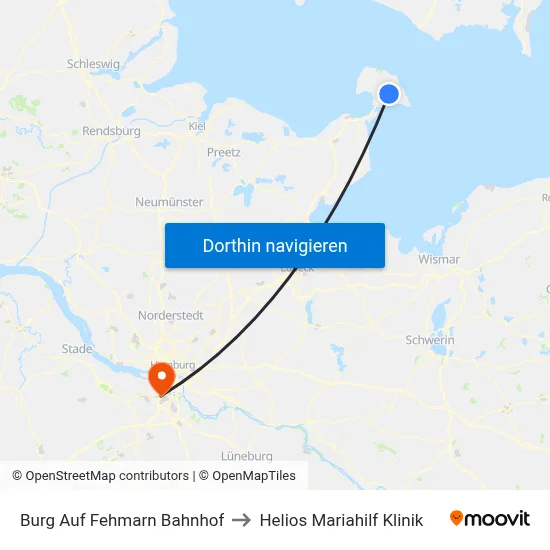 Burg Auf Fehmarn Bahnhof to Helios Mariahilf Klinik map