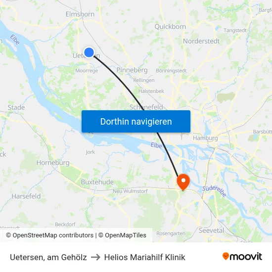 Uetersen, am Gehölz to Helios Mariahilf Klinik map