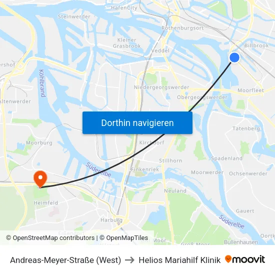 Andreas-Meyer-Straße (West) to Helios Mariahilf Klinik map