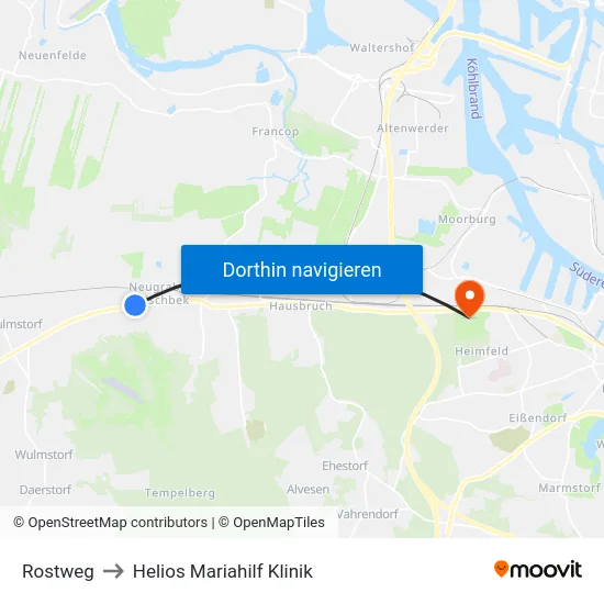Rostweg to Helios Mariahilf Klinik map