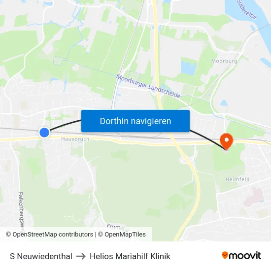 S Neuwiedenthal to Helios Mariahilf Klinik map